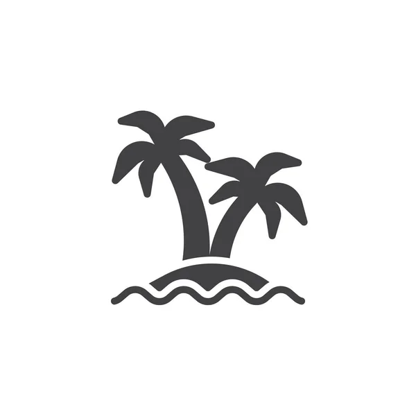 Palmen Insel Vektor Symbol — Stockvektor