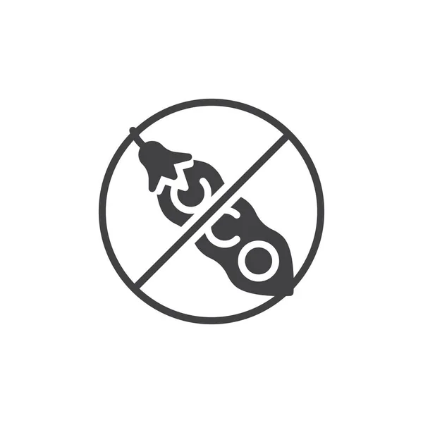 Libre de soja, símbolo de prohibición vector icono — Vector de stock