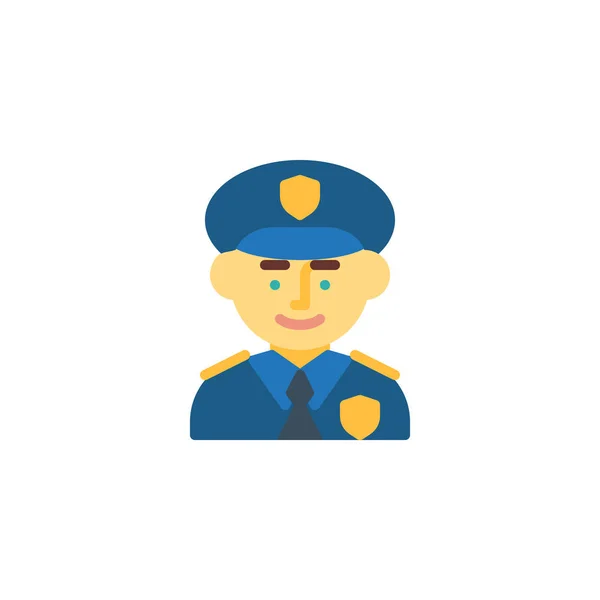 Чоловік поліцейський плоский значок — стоковий вектор