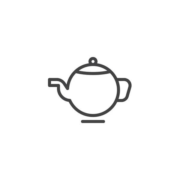 Herbaty garnek ikona linii — Wektor stockowy