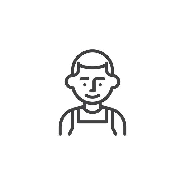 Man mechanic avatar line icon — Stock Vector