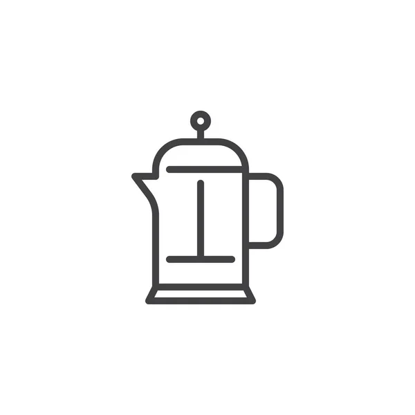 French press line icon — Stock Vector