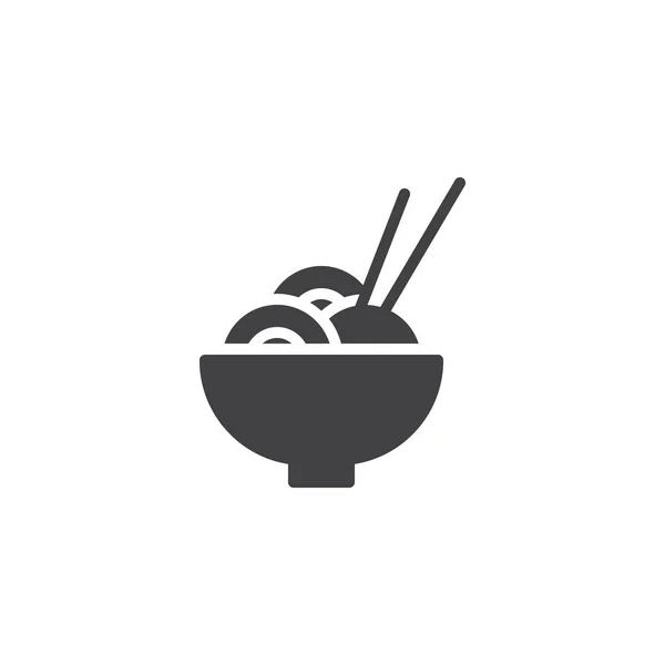 Лапша с векторной иконкой палочки для еды — стоковый вектор