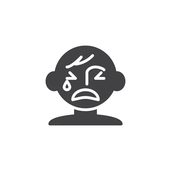 Векторная икона плачущего мальчика — стоковый вектор