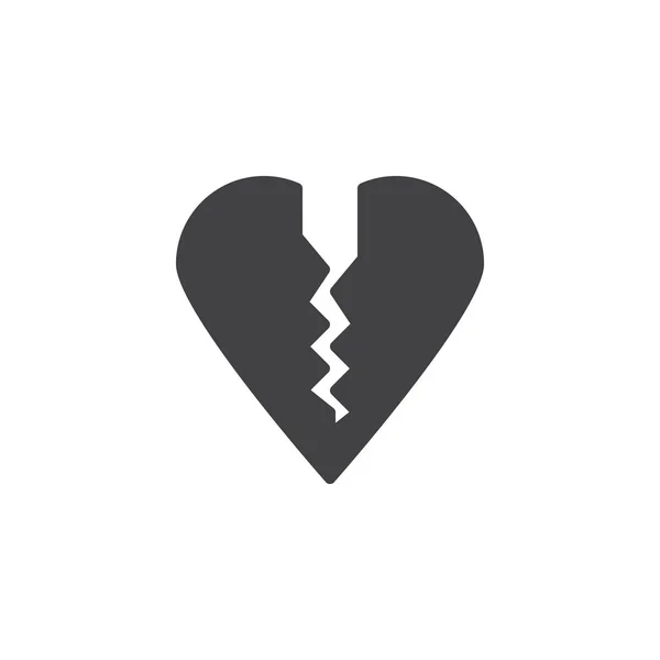 Icono roto vector del corazón — Vector de stock