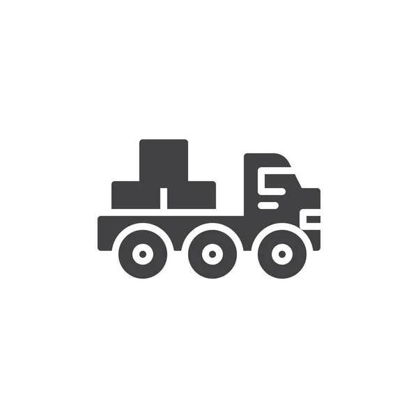 Flatbed truck vector icon — Stock Vector