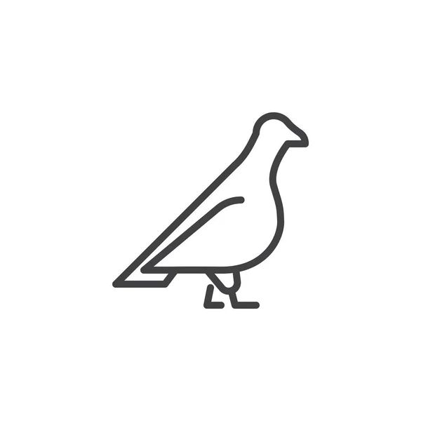 Ícone da linha de visão lateral do pombo —  Vetores de Stock