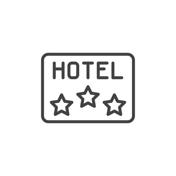 Three star Hotel apartment sign line icon — Stock Vector