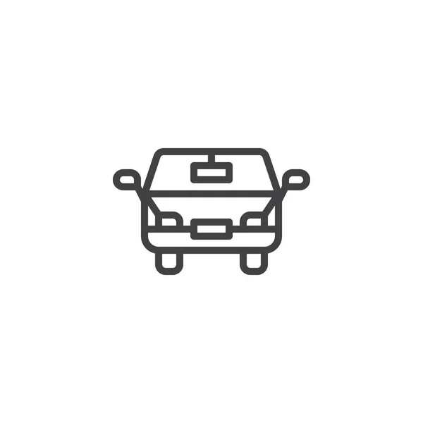 Car front view line icon — Stock Vector