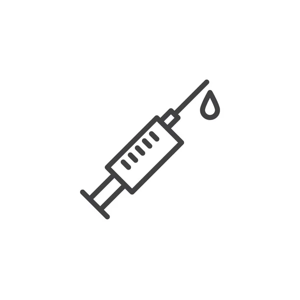 Icono de línea de jeringa médica — Vector de stock
