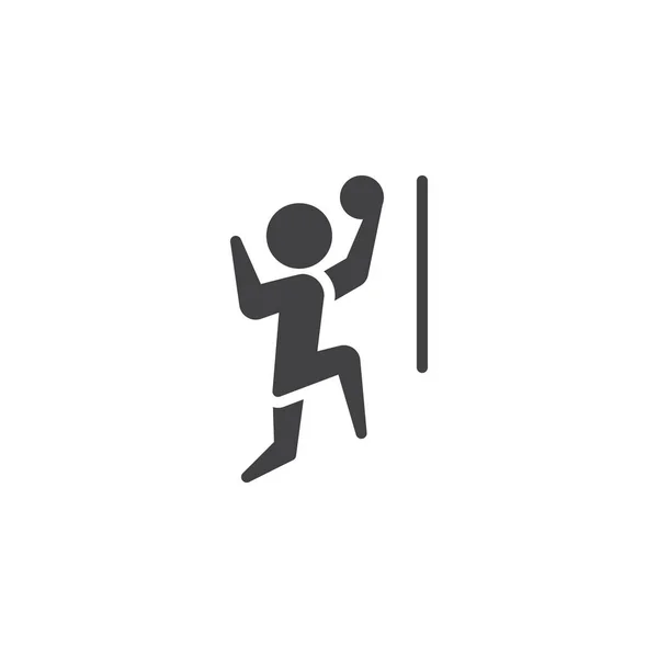 Hombre jugando voleibol vector icono — Vector de stock