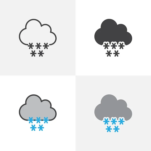 Nube con copos de nieve icono — Vector de stock