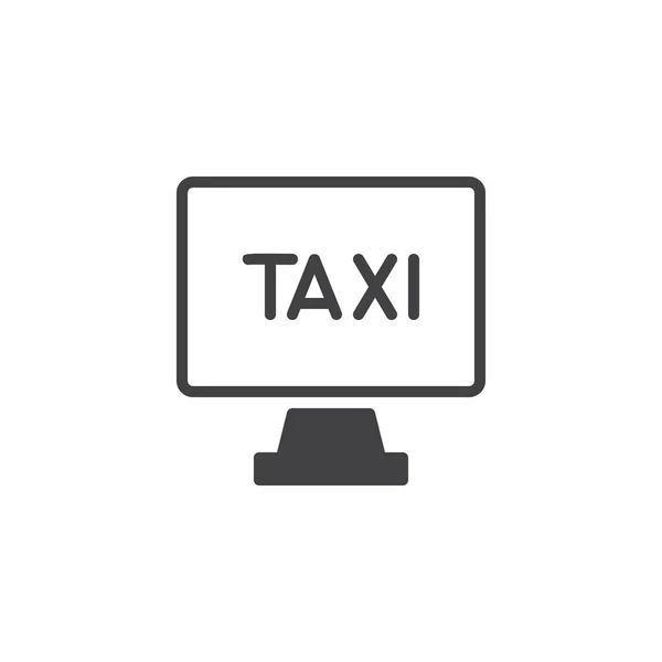 Taxi servicio ordenador monitor vector icono — Archivo Imágenes Vectoriales