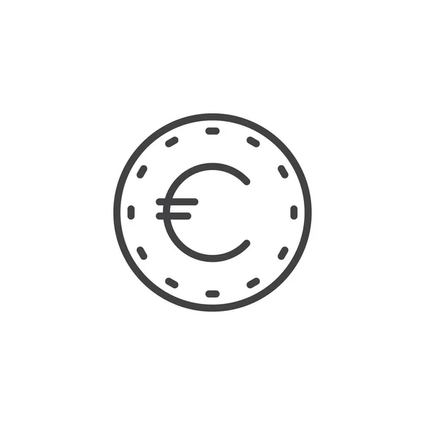 Icono de línea de moneda EUR — Vector de stock