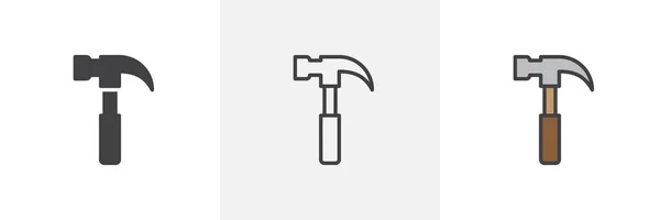 Icono de martillo de carpintero — Archivo Imágenes Vectoriales