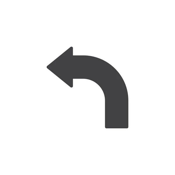 Icono curvado flecha izquierda vector — Archivo Imágenes Vectoriales