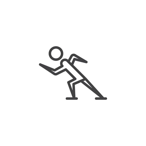 Schaatsen sport lijn pictogram — Stockvector