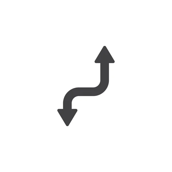 Upp och ner krökt pil vektor ikon — Stock vektor