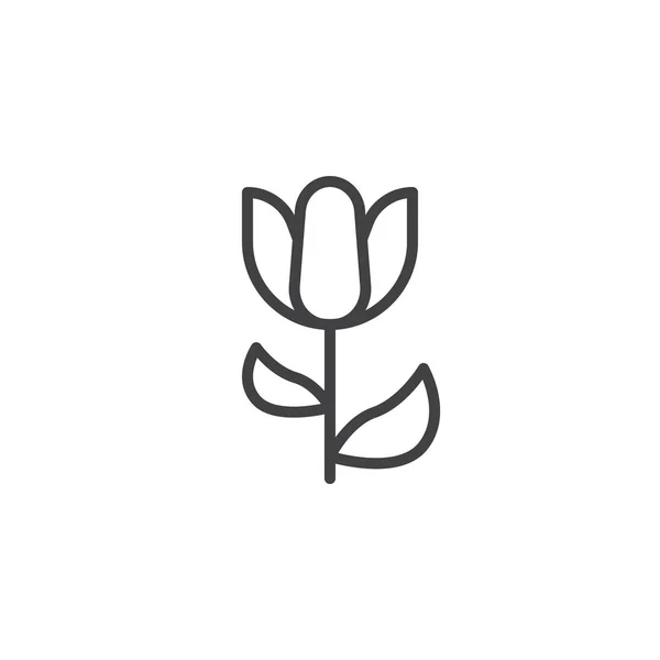 Tulp bloem lijn pictogram — Stockvector