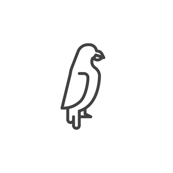 Papagáj oldalnézet vonal ikon — Stock Vector