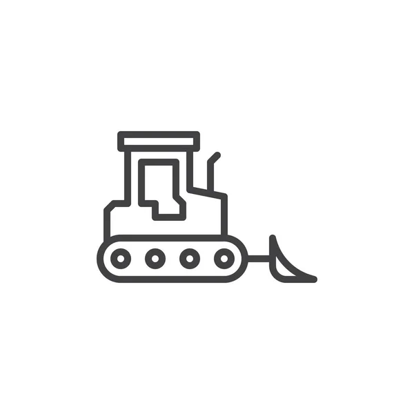 Bulldozer last bils linje ikon — Stock vektor