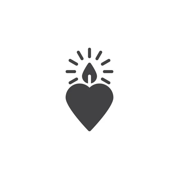 Heart candle vector icon — Stock Vector