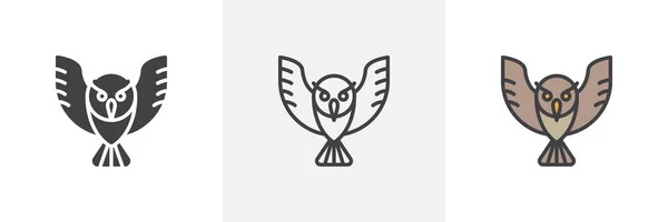 Ikona ptaka Sowa — Wektor stockowy