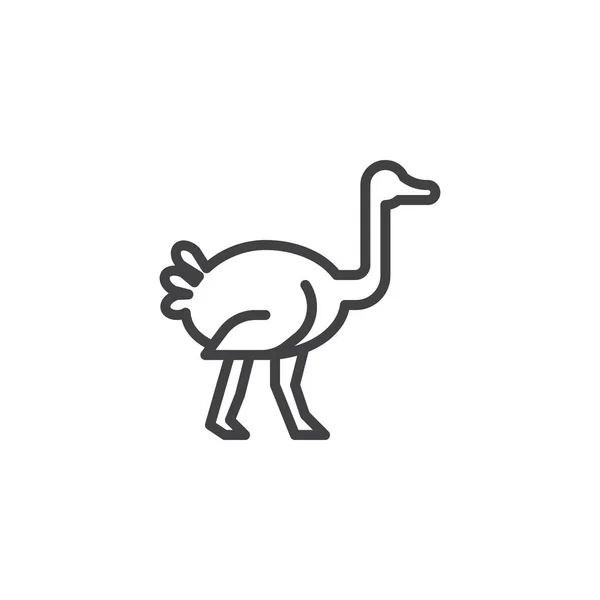 Иконка линии бокового обзора страуса — стоковый вектор