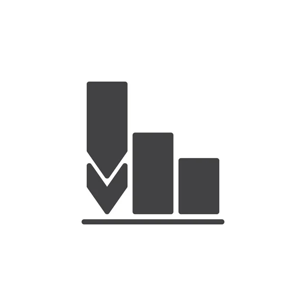Graph down vector icon — Stock Vector