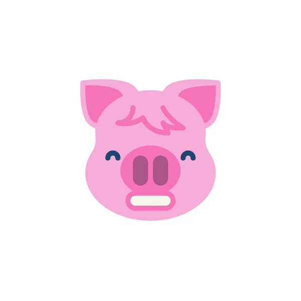 Grimacing Πίγκυ πρόσωπο emoji επίπεδη εικονίδιο — Διανυσματικό Αρχείο