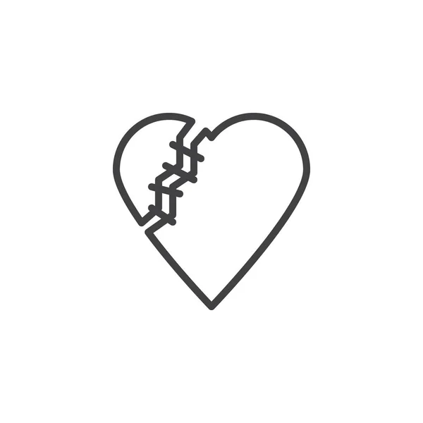 Cura ícone de linha de coração quebrado —  Vetores de Stock