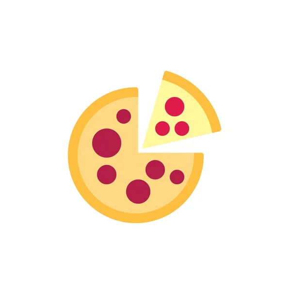 Целая пицца с плоской иконой — стоковый вектор