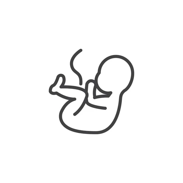 Embryo, baby linje ikon — Stock vektor