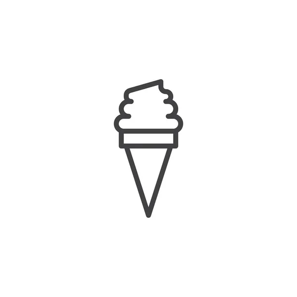 Cono de helado icono de línea — Archivo Imágenes Vectoriales