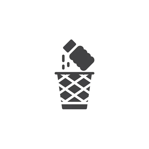 Plastic waste bin vector icon — Stock Vector