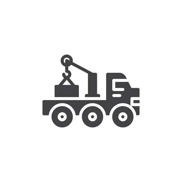 Grue camion de levage icône vectorielle — Image vectorielle