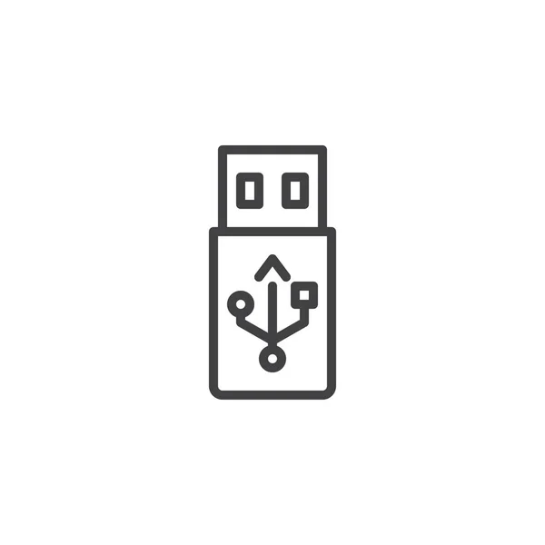 USB Flash Drive Піктограма лінії Stick — стоковий вектор