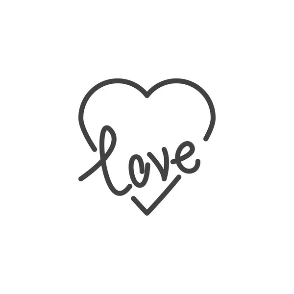 Αγάπη εικονίδιο γραμμή καρδιά — Διανυσματικό Αρχείο