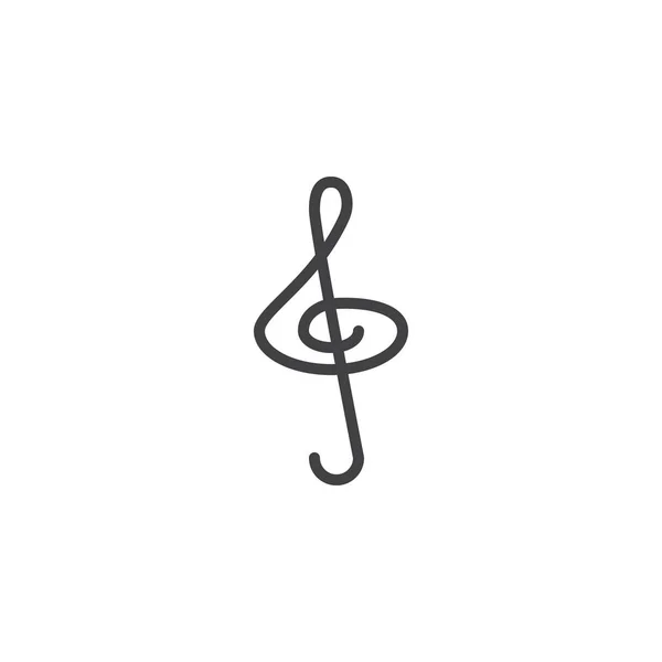 Treble clef line icon — Stock Vector