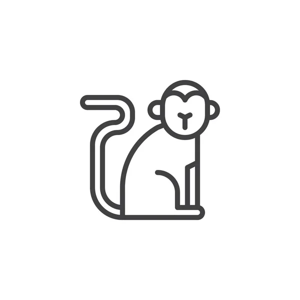 中国生肖猴子线图标 — 图库矢量图片