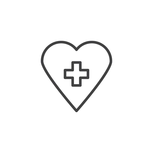 Gesundheit Leben plus Linie Symbol — Stockvektor