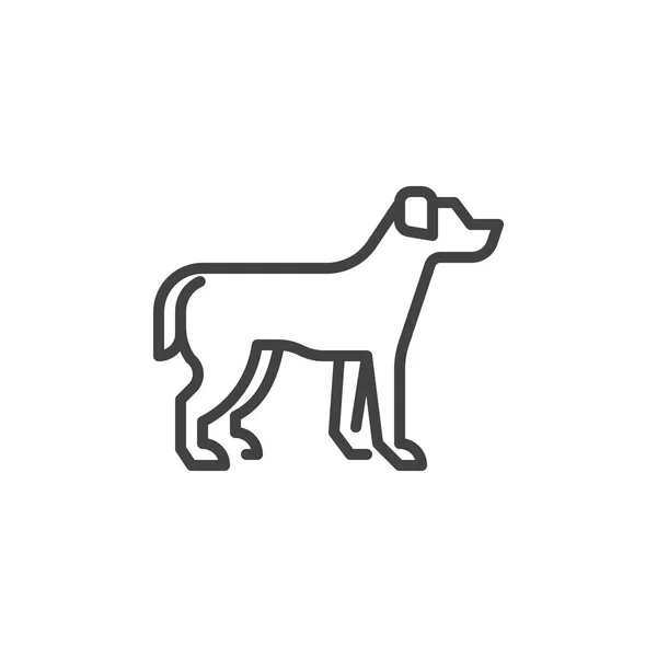 Pie perro línea icono — Vector de stock