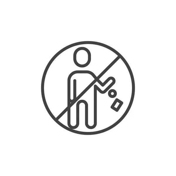 Ne pas jeter l'icône de la ligne de déchets — Image vectorielle