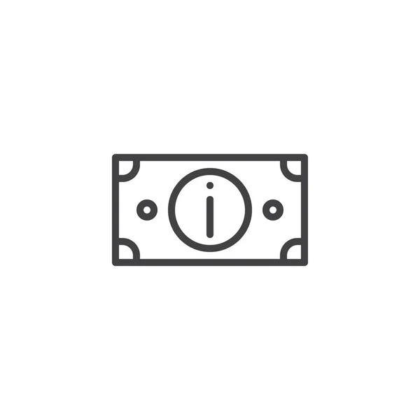 Ikonen pappers pengar Bill linje — Stock vektor