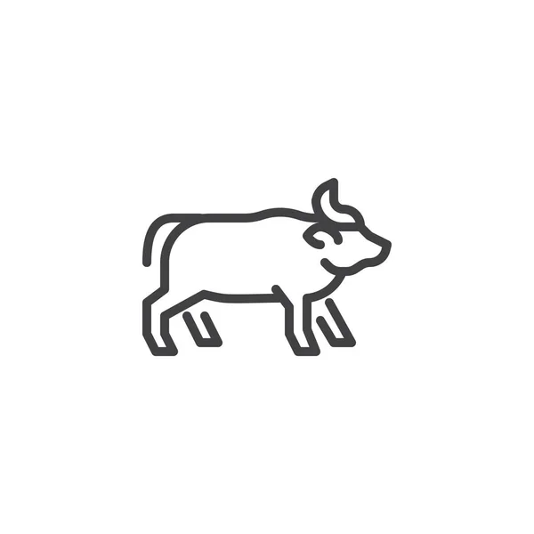 Піктограма лінії коров'ячої сторони — стоковий вектор