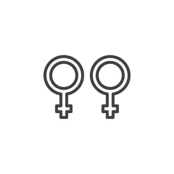 Lesbian Sexual Orientation line icon — Stock Vector