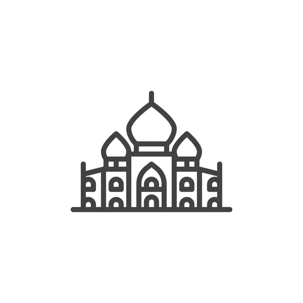 Taj Mahal palota vonal ikon — Stock Vector