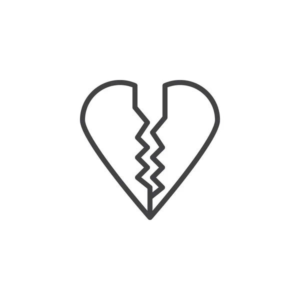 Icona della linea del cuore rotta — Vettoriale Stock