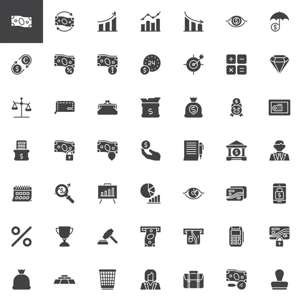 Ensemble d'icônes vectorielles d'affaires et de finance — Image vectorielle