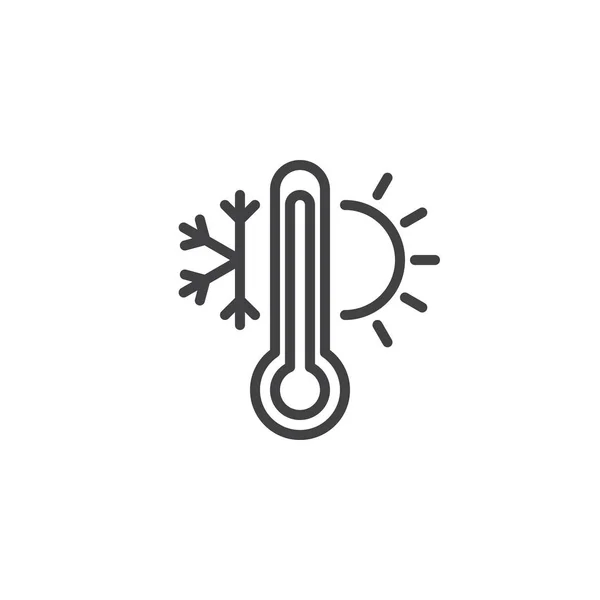 Weer temperatuur thermometer lijn icoon — Stockvector